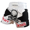 FIGHTERS - Muay Thai Shorts / Skull / Weiss-Schwarz / Medium