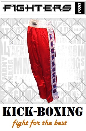 FIGHT-FIT - Kick-Boxing Hosen / Satin / Rot / Medium