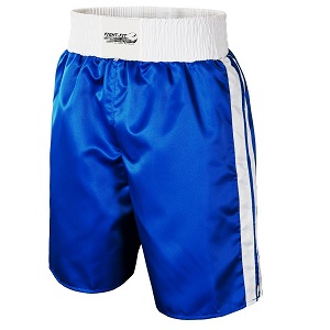 FIGHT-FIT - Pantaloncini da Boxe / Blu-Bianco / XL