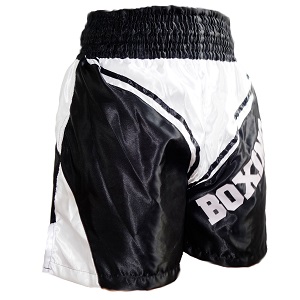 FIGHT-FIT - Short de Boxe / Boxing / Noir-Blanc / Large