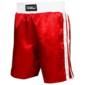 FIGHT-FIT - Short de Boxe / Rouge-Blanc / Medium