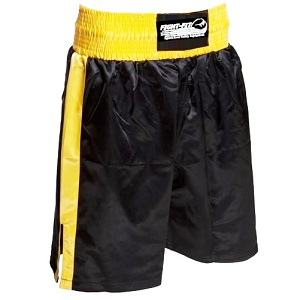 FIGHT-FIT - Shorts de Boxeo / Negro-Amarillo / XS