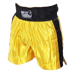 FIGHT-FIT - Short de Boxe / Jaune-Noir / Medium