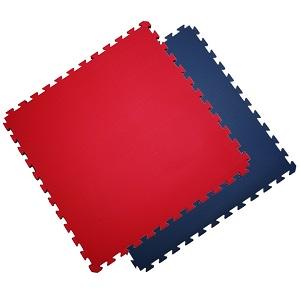 Alfombra Puzzle Encajable de Espuma Eva / 100 x 100 x 2 cm / Azul-Rojo