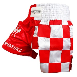 FIGHTERS - Pantalones Muay Thai / Croacia-Hrvatska / Zastava / XS