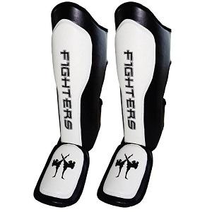 FIGHTERS - Muay Thai Instep Guard / Striker / White-Black / Large