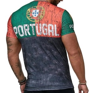 FIGHTERS - T-Shirt / Portugal  / Rojo-Verde-Negro / Large