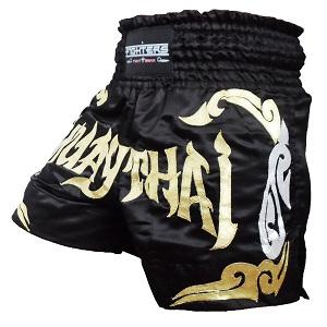 FIGHTERS - Pantalones Muay Thai / Negro-Oro / Large
