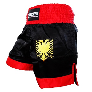 FIGHTERS - Muay Thai Shorts / Albanien-Shqipëri / Schwarz / Medium