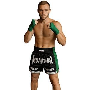 FIGHTERS - Thaibox Shorts / Elite Muay Thai / Schwarz-Grün / XL