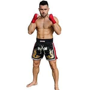 FIGHTERS - Thaibox Shorts / Elite Pro Fighters / Schwarz-Rot / Large