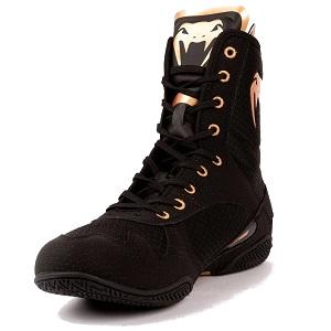 Venum - Zapatillas de Boxeo / Elite / Negro-Bronce / EU 39