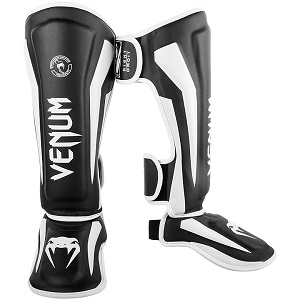 Venum - Espinilleras / Elite / Negro-Blanco / Medium